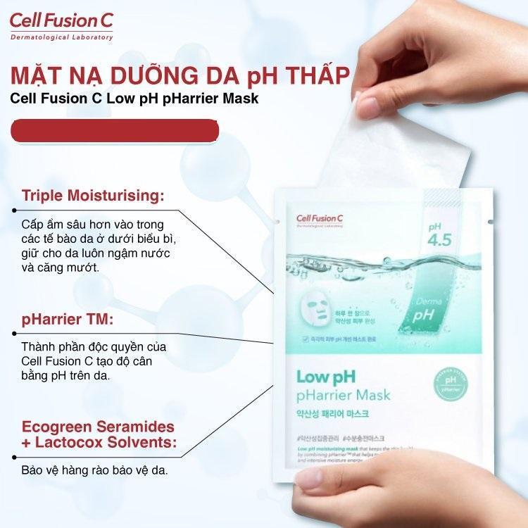 Mặt Nạ Dưỡng Da pH Thấp - Cell Fusion C Low pH pHarrier Mask, Hộp 10 miếng